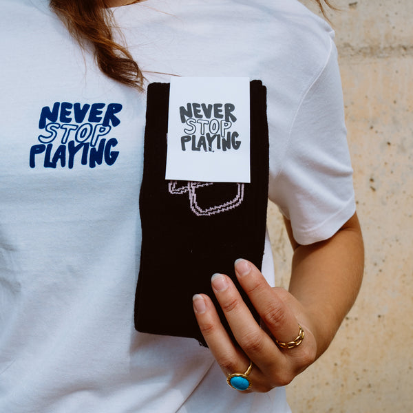 Pangea Socken Schwarz mit Klappstuhl