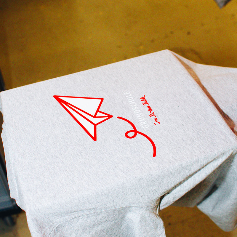 Siebdruck auf Kinderhoodie - Schulmerch